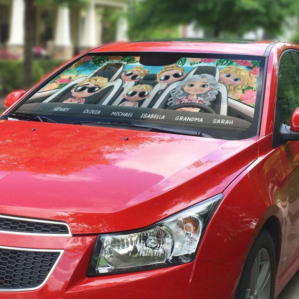Summer With My Grandkids - Personalized Car Sunshade