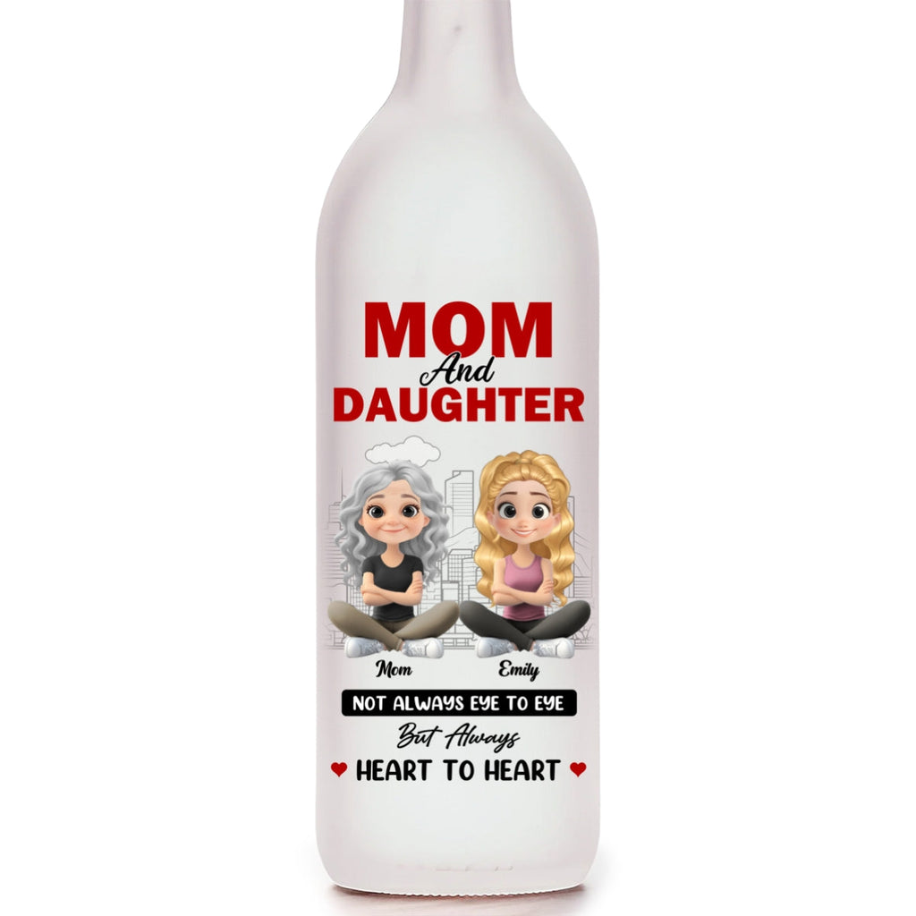 Mom And Daughter Sharing Forever Memories - Personalized Bottle Lamp