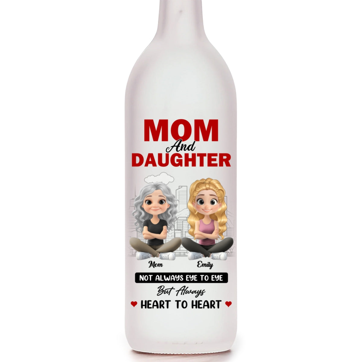 Mom And Daughter Sharing Forever Memories - Personalized Bottle Lamp
