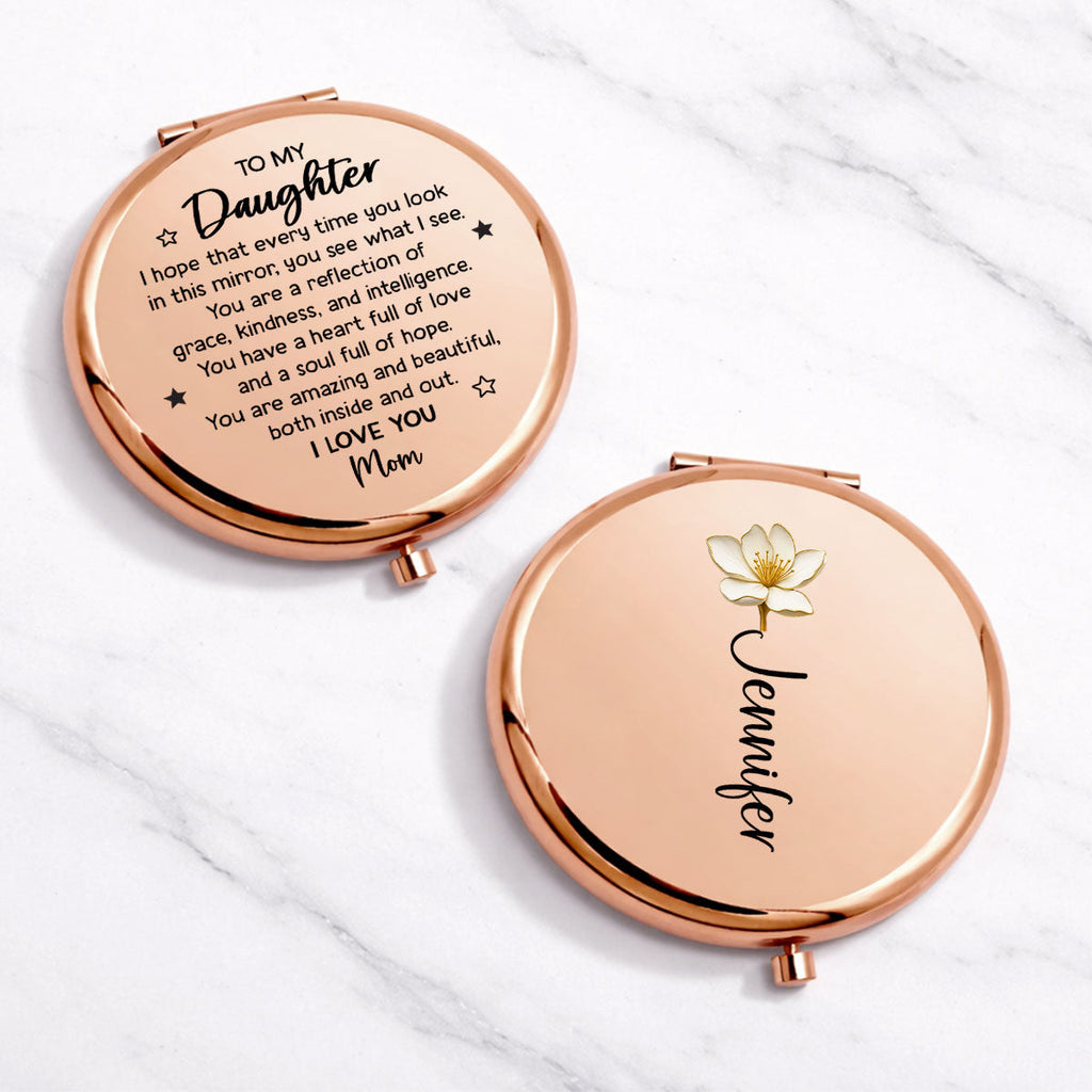 A Heart Full Of Love Daughter - Personalized Compact Mirror