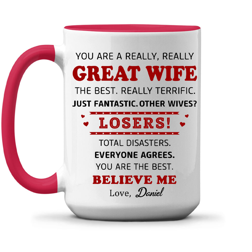 Custom Anniversary Keepsake Gifts For Couple • Great Wife - Personalized Accent Mug