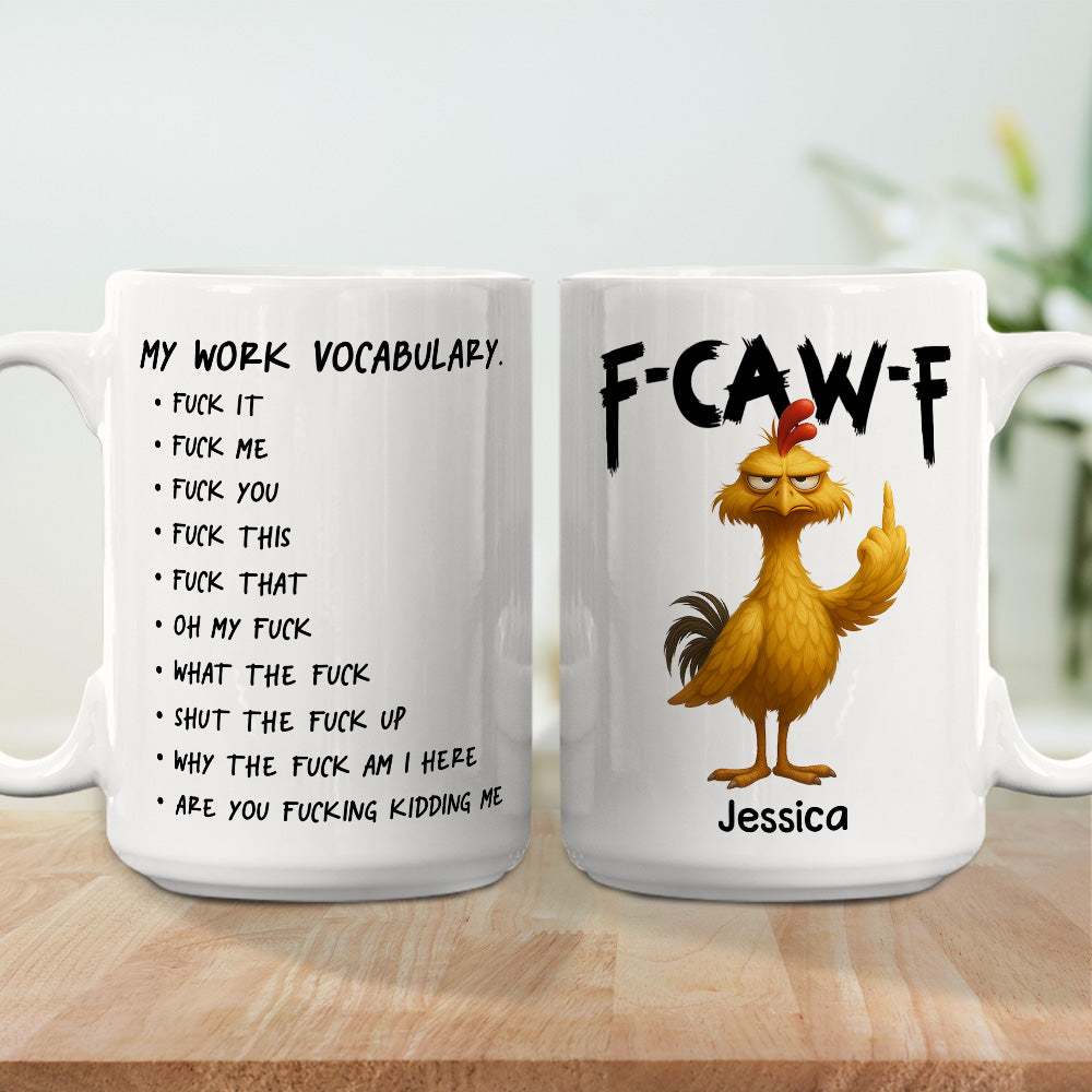Custom Coworker, Christmas & Birthday Team Appreciation Gift • FCAWF Work Vocabulary - Personalized Coffee Mug