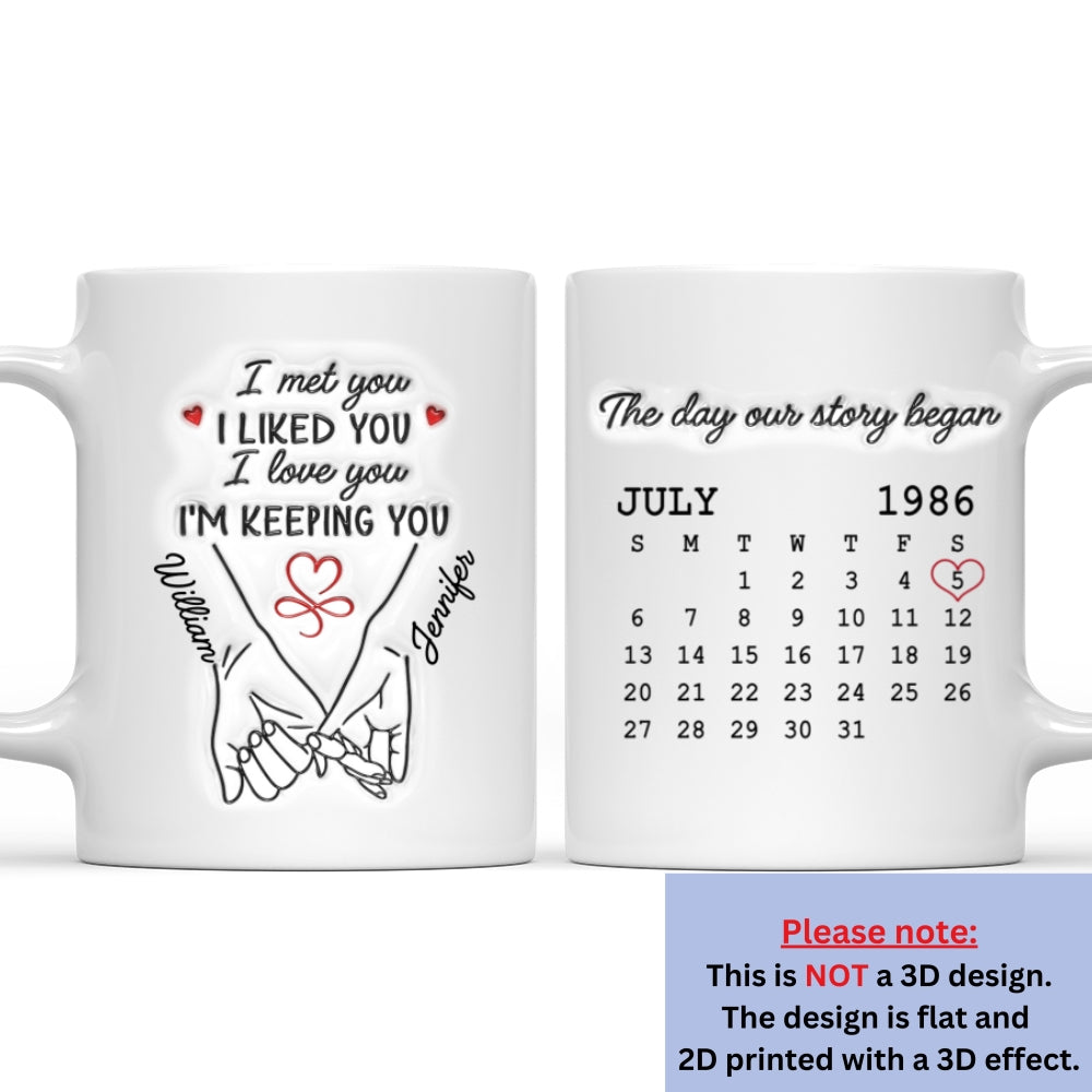 Custom Anniversary Keepsake Gifts For Couple • I Met You I Liked You I Love You - Personalized Coffee Mug