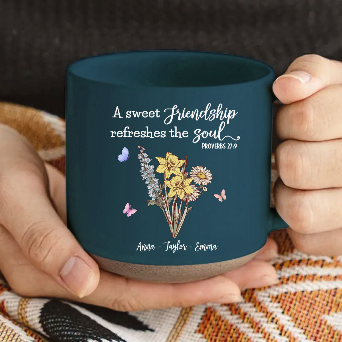 Custom Best Friend, Christmas & Birthday Friendship Keepsake Gift • Friendship Refreshes The Soul - Personalized Pottery Mug