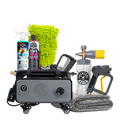 Pressure Wash and Dry Complete Kit bundle - ProFlow PM2000 electric pressure washer with foam cannon, After Wash and Mr. Pink foam party spray bottles, Woolly Mammoth drying towel, and TORQ Snubby gun