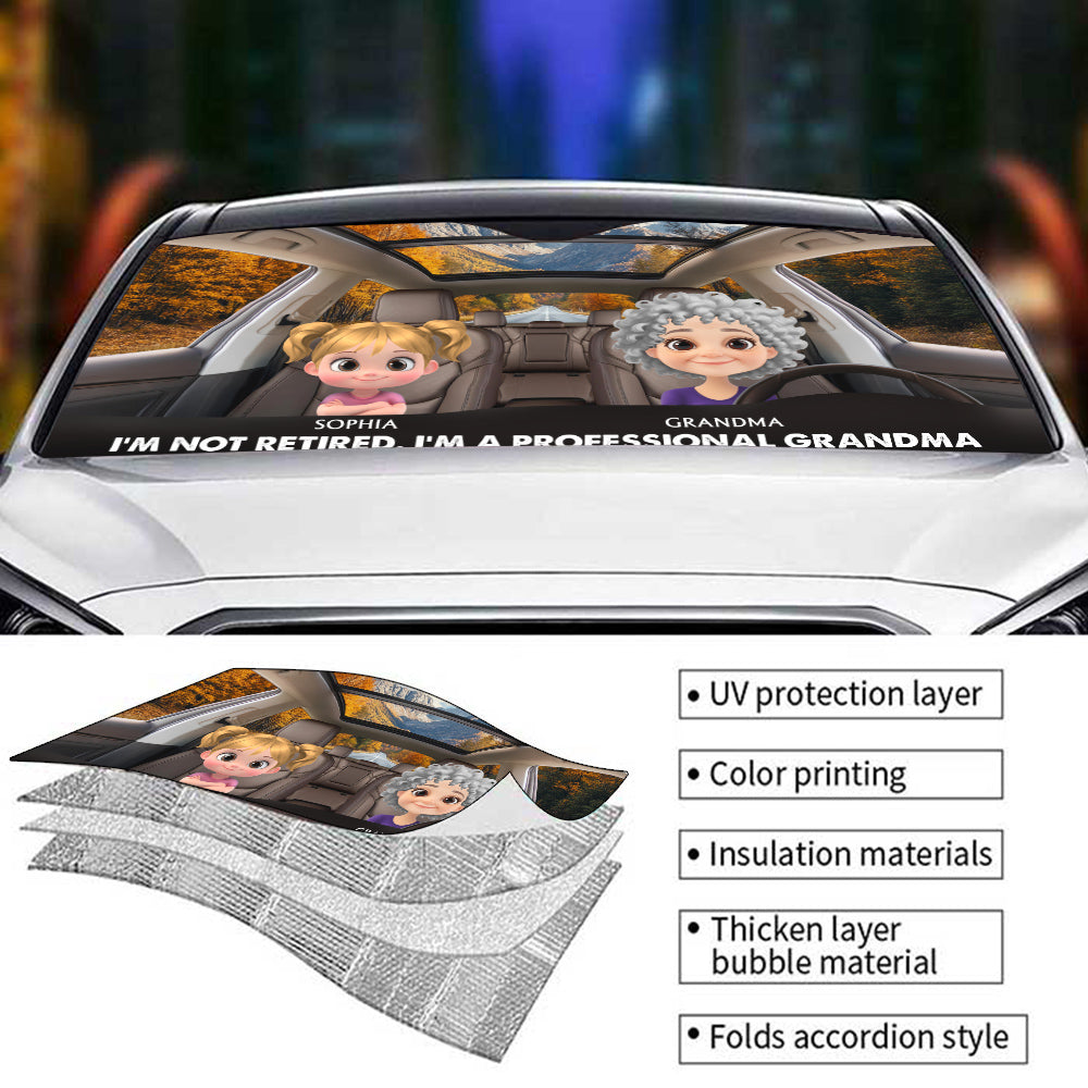 I Am A Professional Grandma - Personalized Car Sunshade
