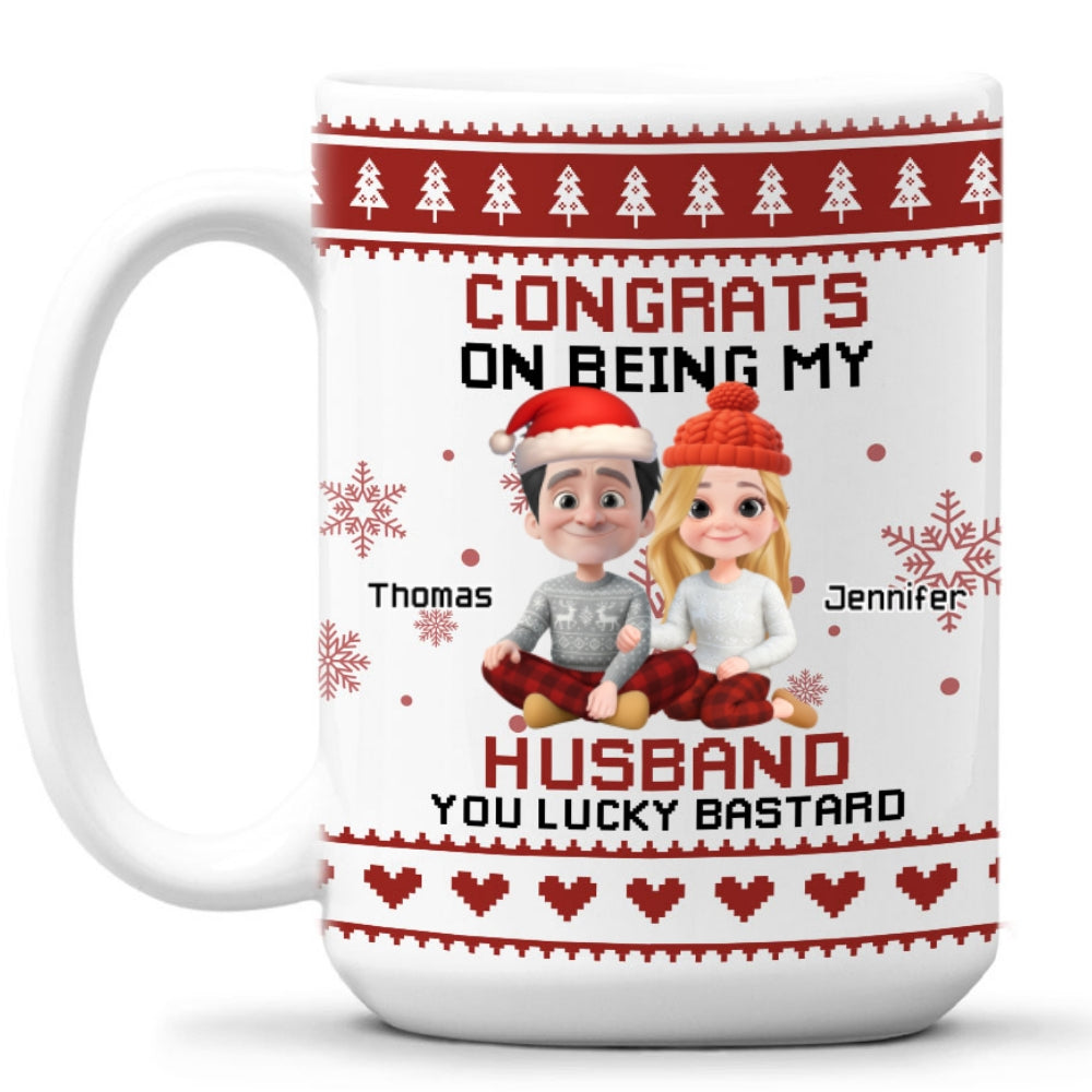 Custom Anniversary Keepsake Gifts For Couple • You Are A Lucky Man - Personalized Coffee Mug