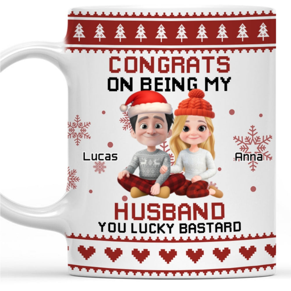 Custom Anniversary Keepsake Gifts For Couple • You Are A Lucky Man - Personalized Coffee Mug
