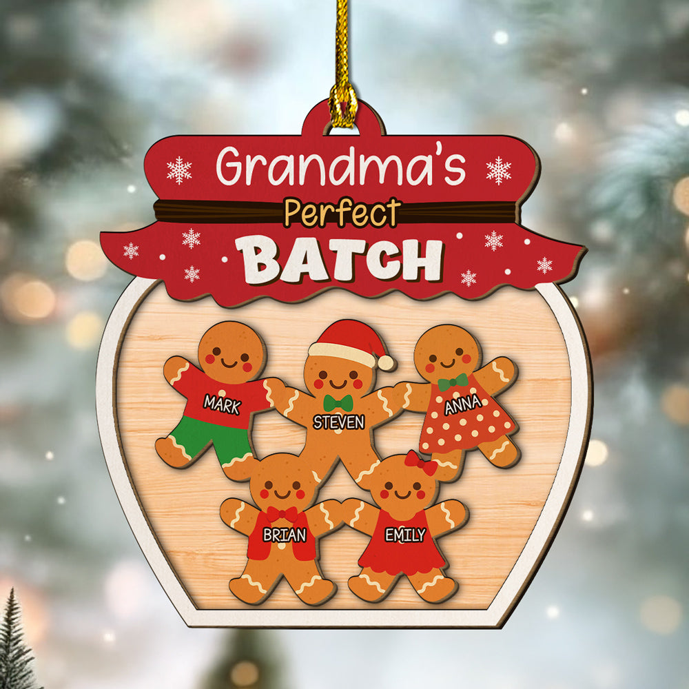 Custom Family Ornament, Christmas Gift for Family Members •  Grandma Perfect Batch - Personalized 2-Layered Wood Ornament
