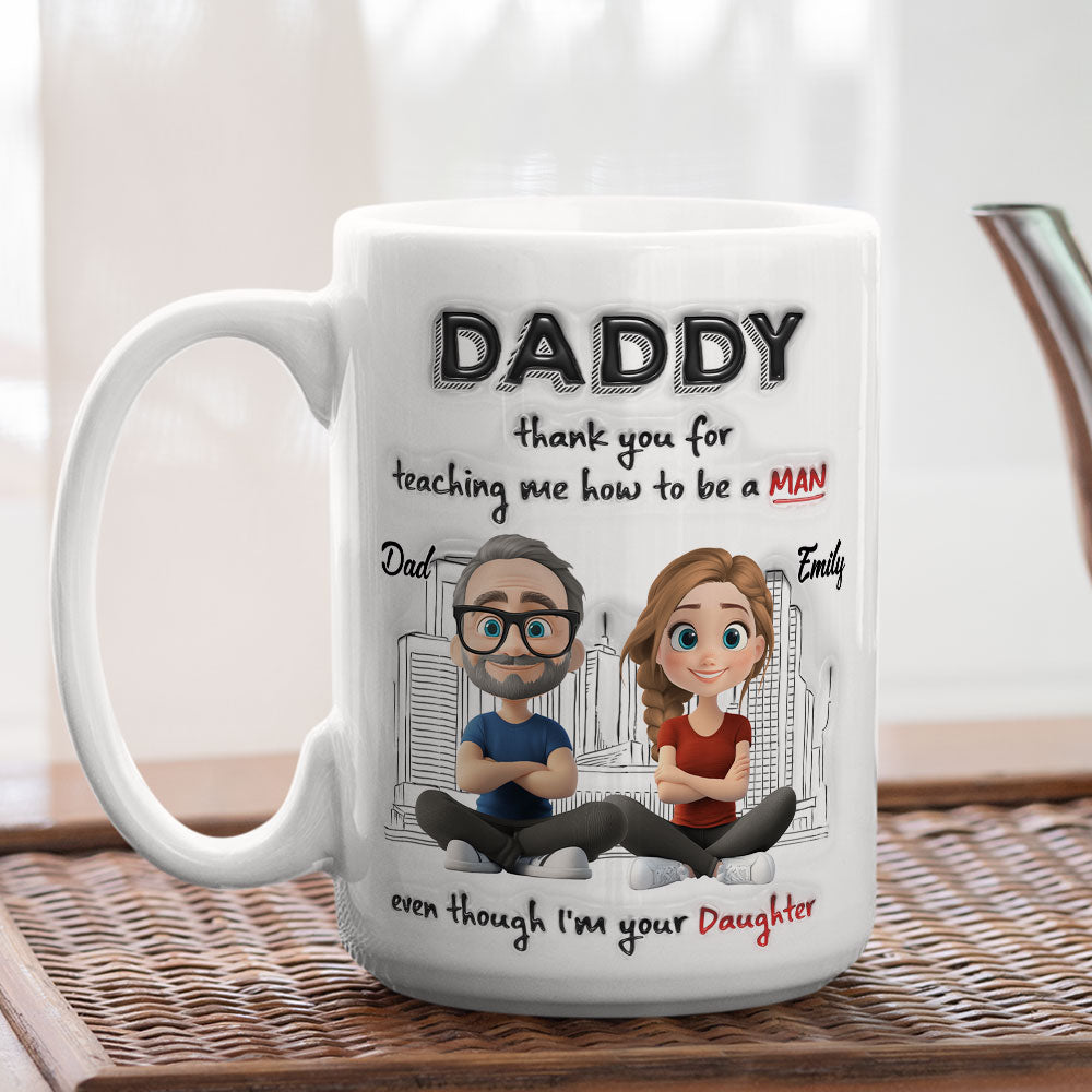 Custom Father's Day, Special Gift for Dad & Grandpa • Dad My Greatest Teacher - Personalized 3D Inflated Effect Mug