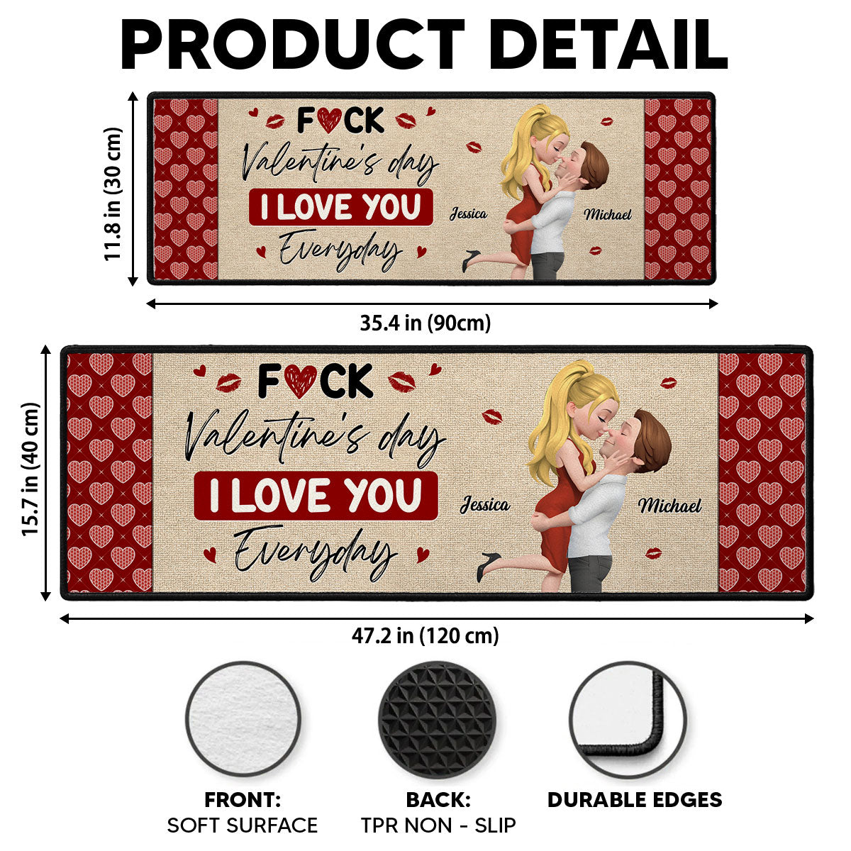 Custom Couple Rug, Anniversary Housewarming Gift For Wife Husband • Custom Couple Rug, Anniversary Housewarming Gift For Wife Husband • Endless Love - Personalized Runner Rug