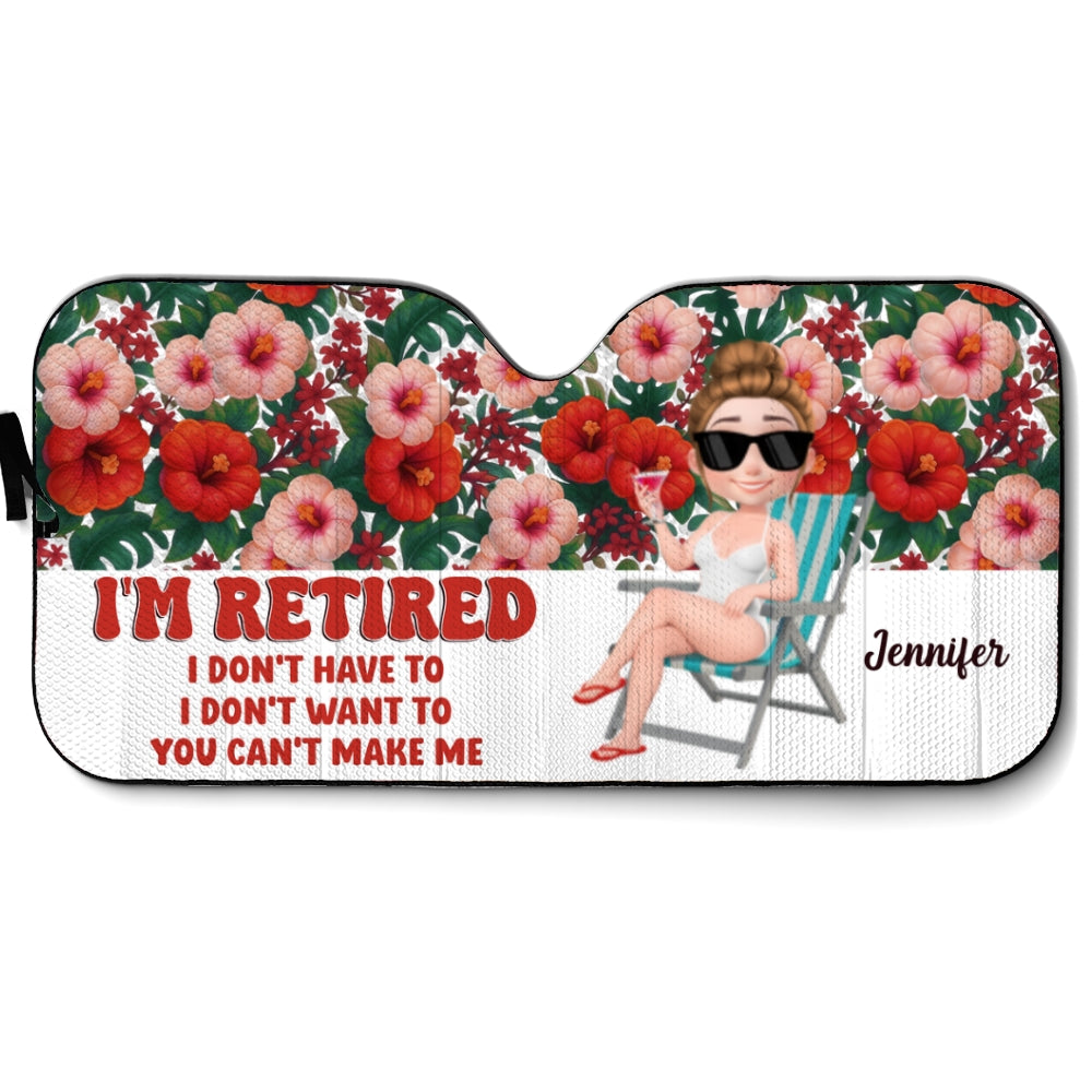 I Am Retired - Personalized Car Sunshade