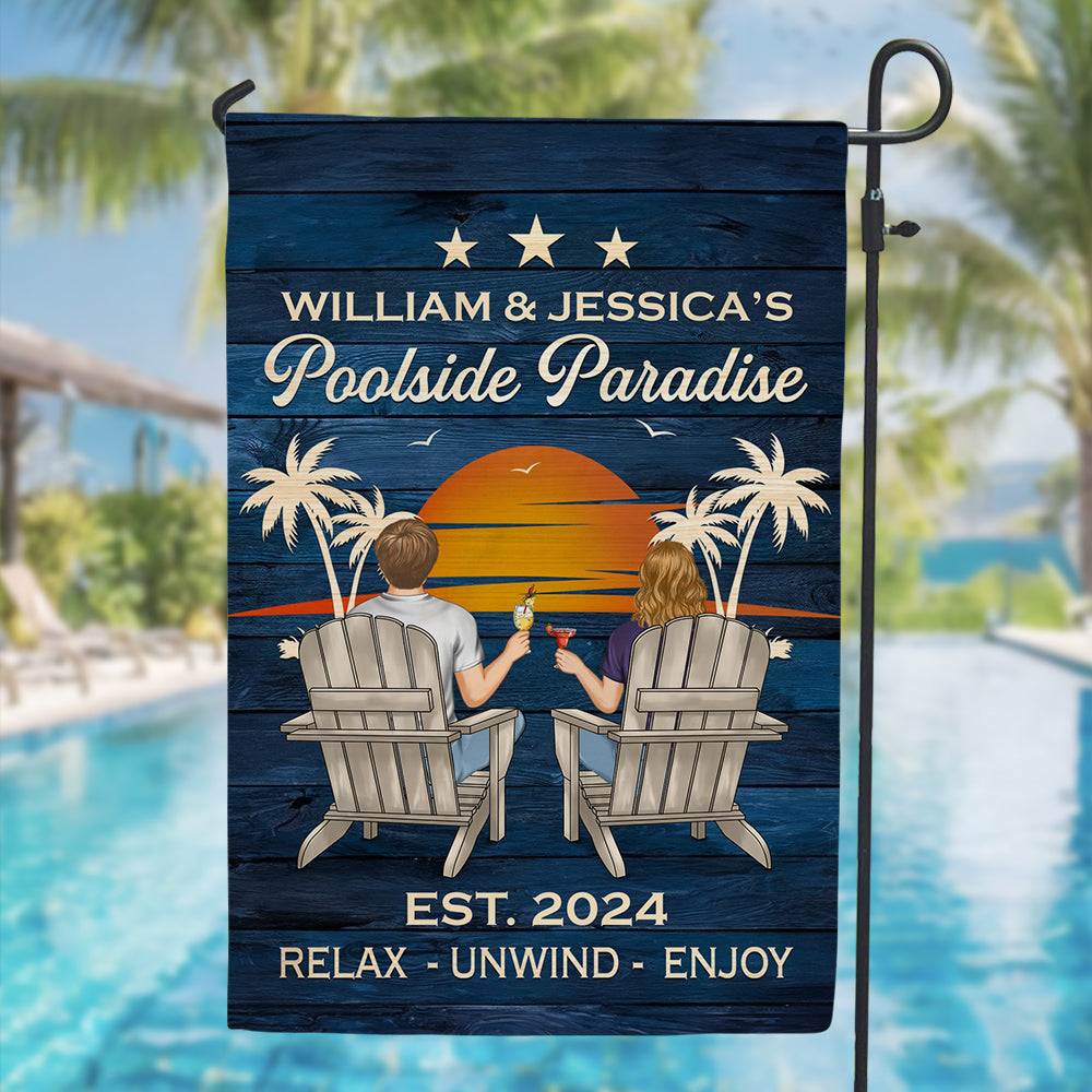 Poolside Paradise - Personalized Flag