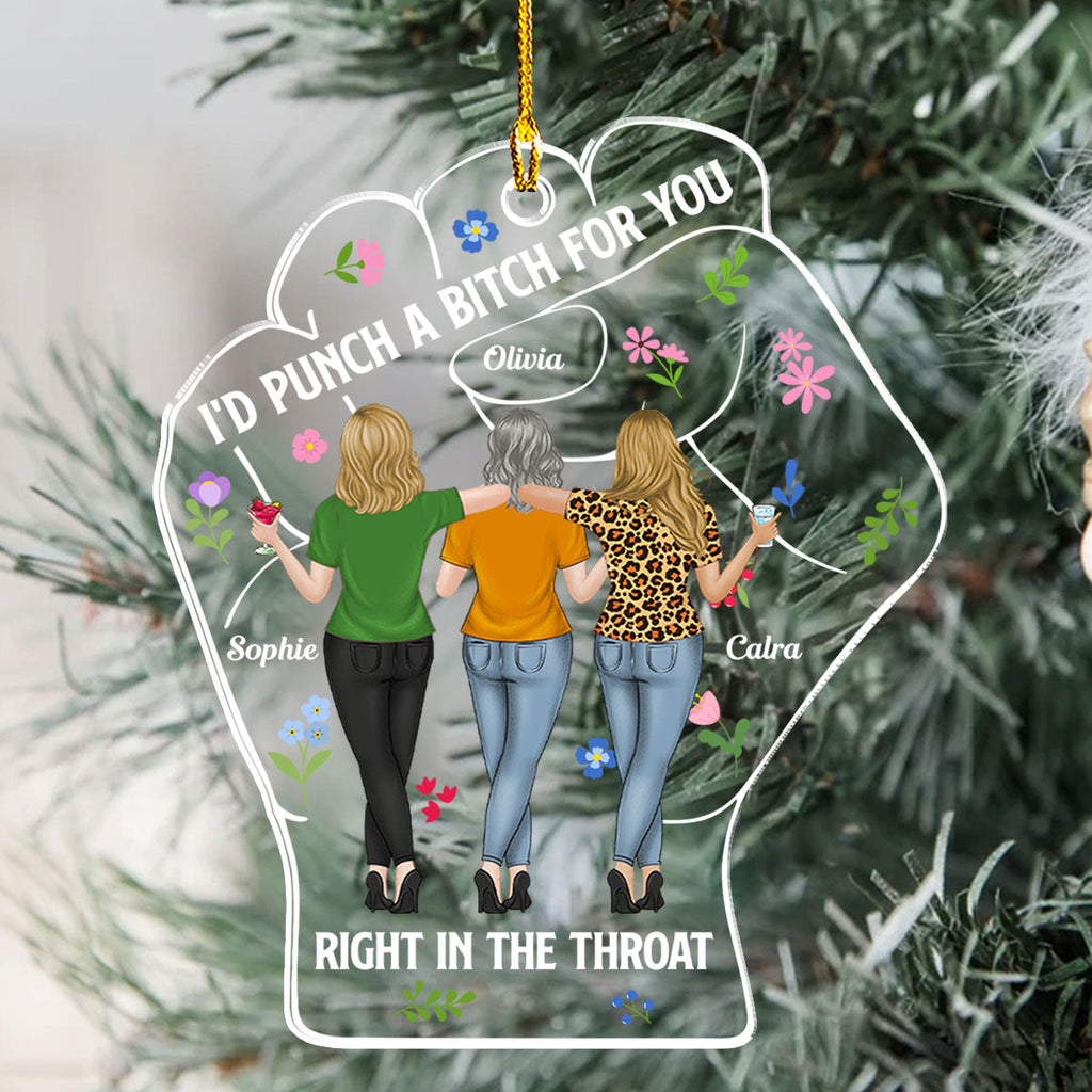 Custom Friendship Christmas Ornament, Best Friend Gift •  Punch For Friendship - Personalized Acrylic Ornament