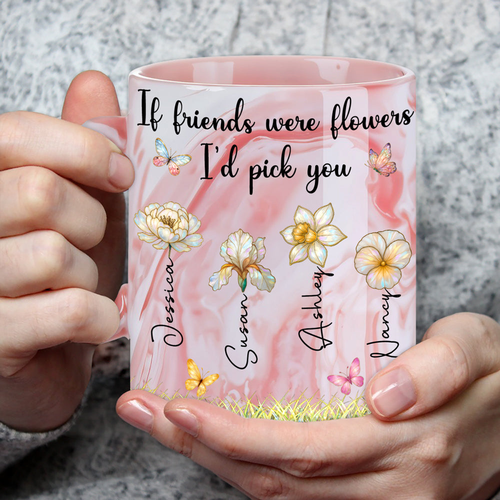 Custom Christmas & Birthday Gift for Brother & Sister • Pick You - Personalized Pink Marble Mug