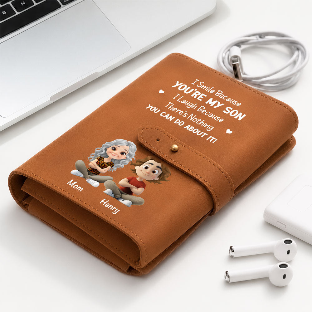 Because You Are My Son - Personalized Leather Charger Bag