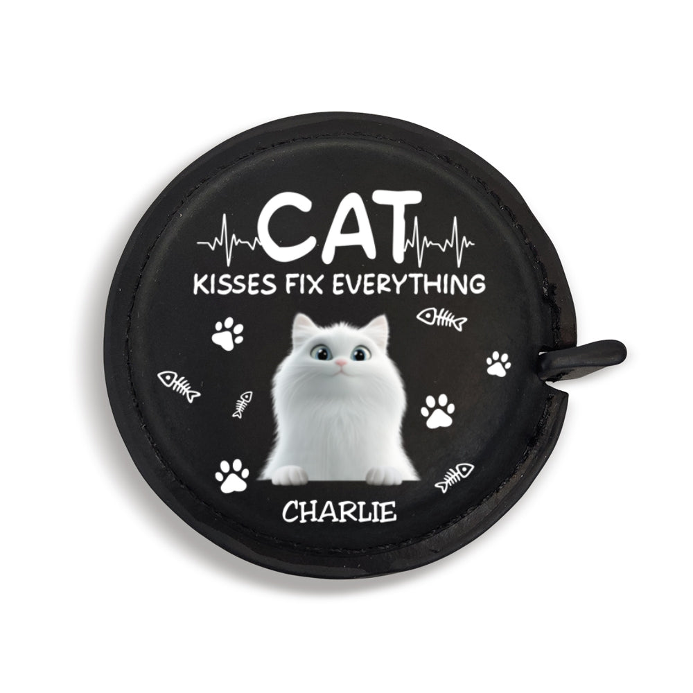 Cat Kisses - Personalized Leather Tape Measure