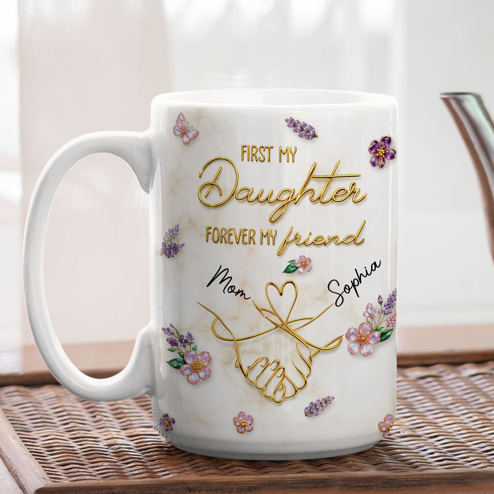 Custom Mother's Day Gift for Daughter • Forever My Lifelong Friend - Personalized 3D Effect Coffee Mug