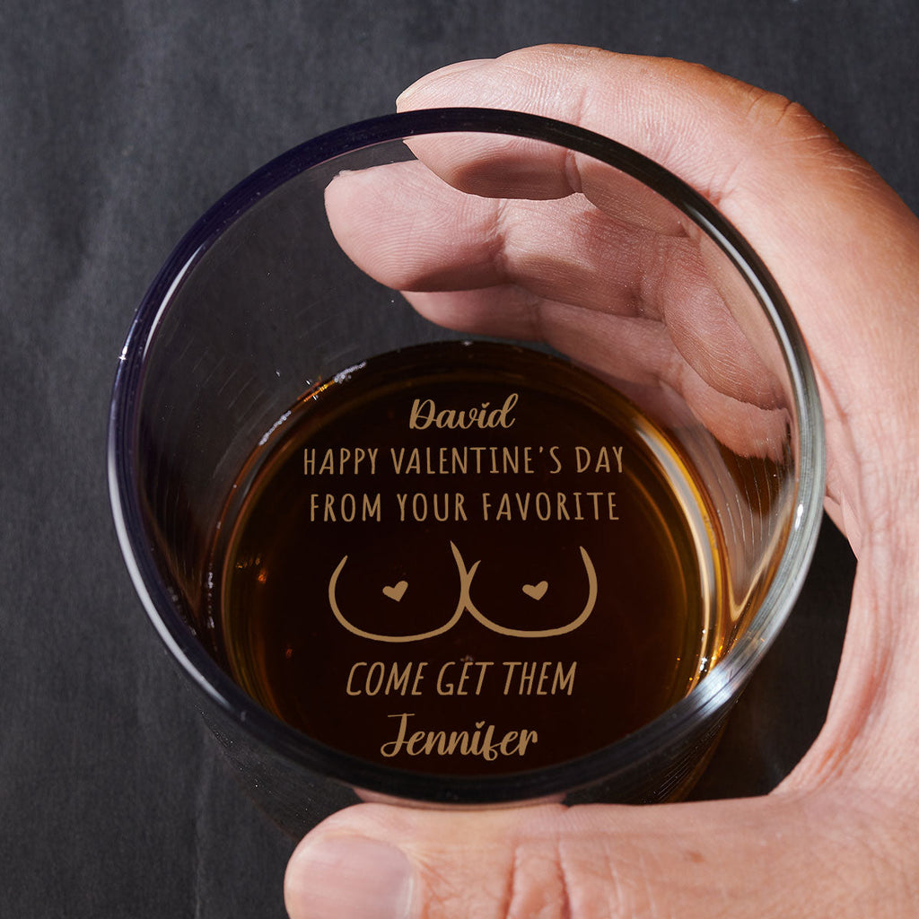 Custom Christmas Anniversary Birthday Drinkware Gifts for Couple • Come And Get Them - Personalized Engraved Whiskey Glass