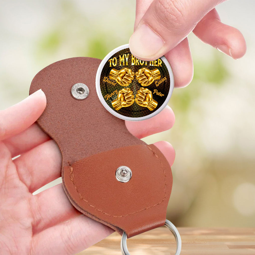 Custom Brother Coin Keychain, Birthday Gift for Family Members • Call On Me Brother - Personalized Pocket Hug