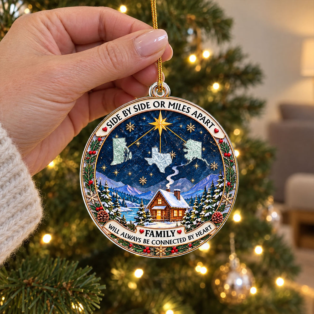 Custom Family Ornament, Christmas Gift for Family Members •  Our Holiday Home - Personalized Acrylic Ornament