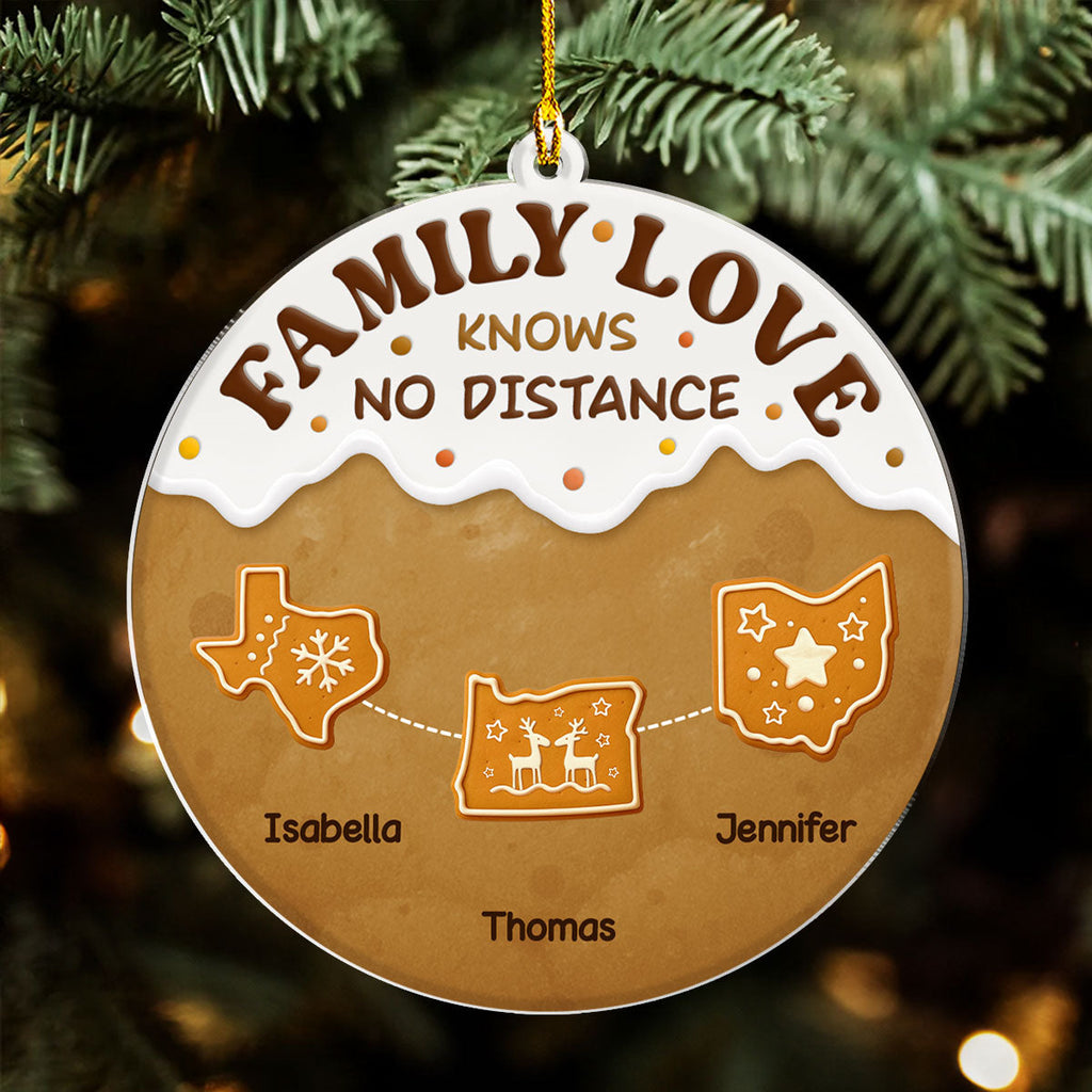 Custom Family Ornament, Christmas Gift for Family Members •  Connected By Hearts - Personalized Acrylic Ornament