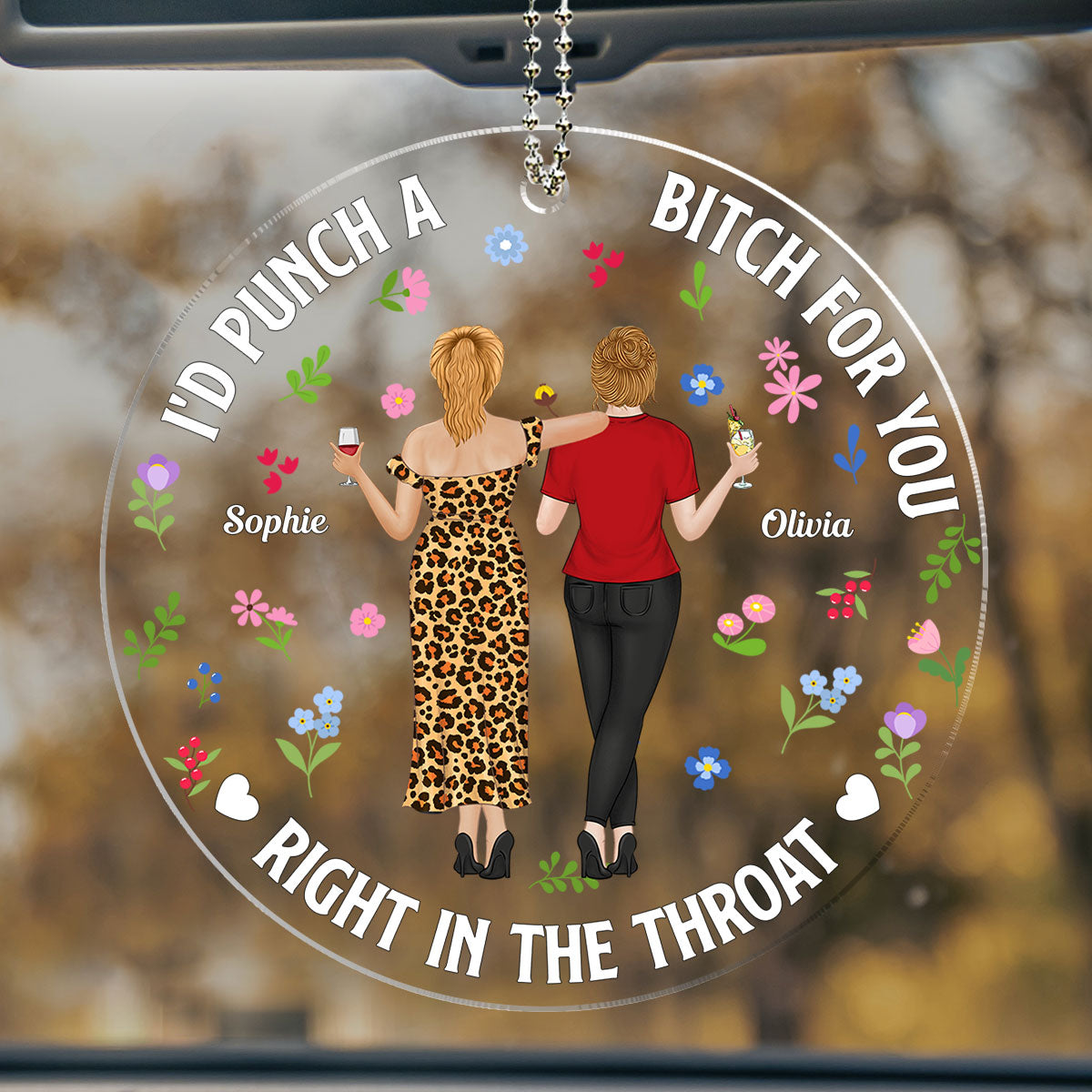 Punch Bitch Besties - Personalized Car Ornament
