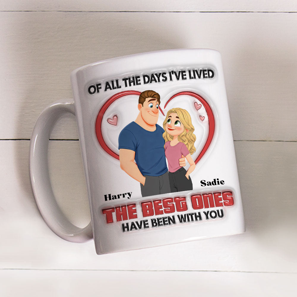 Custom Anniversary Keepsake Gifts For Couple • The Best Day - Personalized 3D Inflated Effect Mug