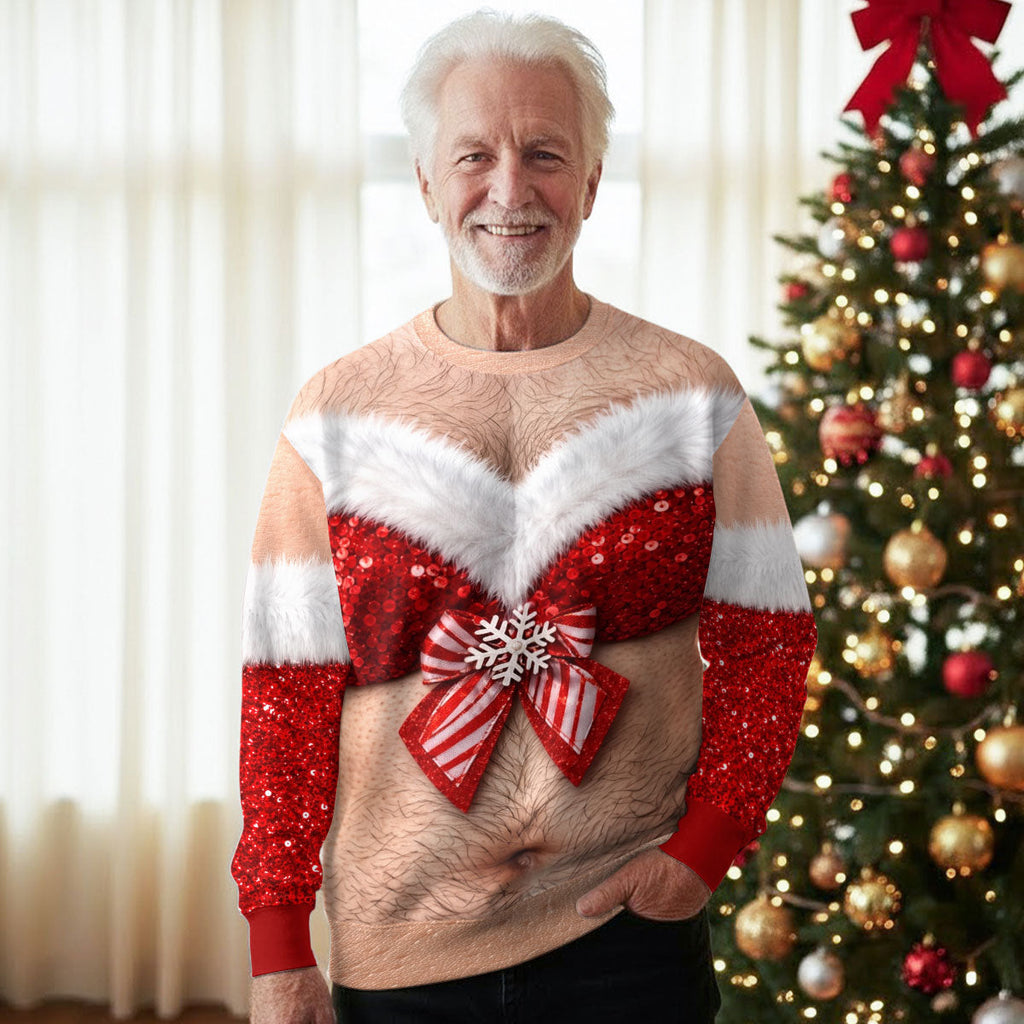 Custom Funny Ugly Sweatshirt, Couple Christmas Gift • Sexy Men - Personalized All-Over-Print Sweatshirt