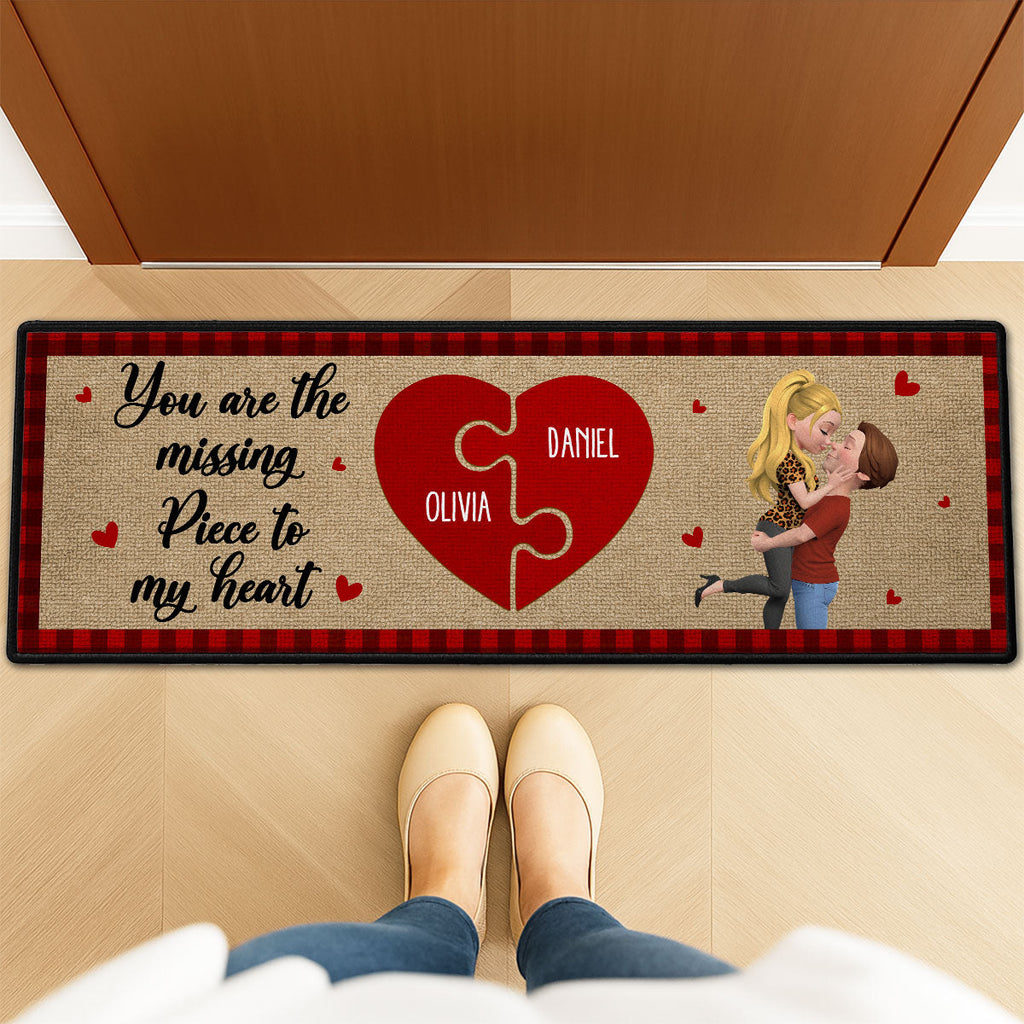 Custom Couple Rug, Anniversary Housewarming Gift For Wife Husband • You Are The Missing Piece - Personalized Runner Rug