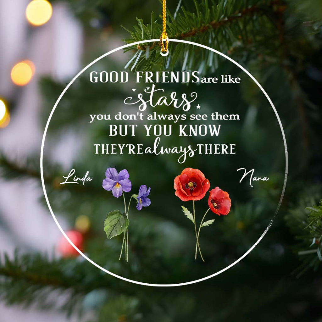 Custom Family Ornament, Christmas Gift for Family Members •  Friends Like Stars - Personalized Acrylic Ornament