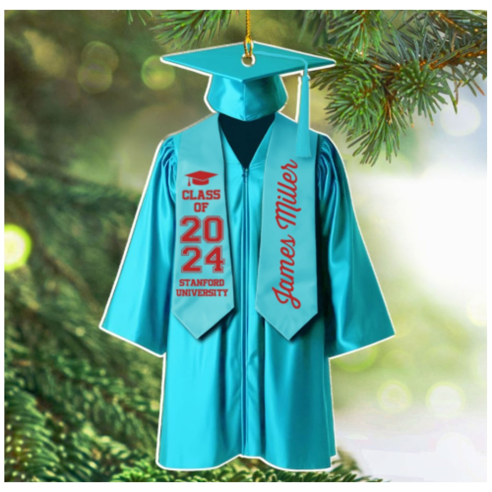 Custom Family Ornament, Christmas Gift for Family Members •  Happy Graduation 2024 - Personalized 3D Effect Acrylic Ornament