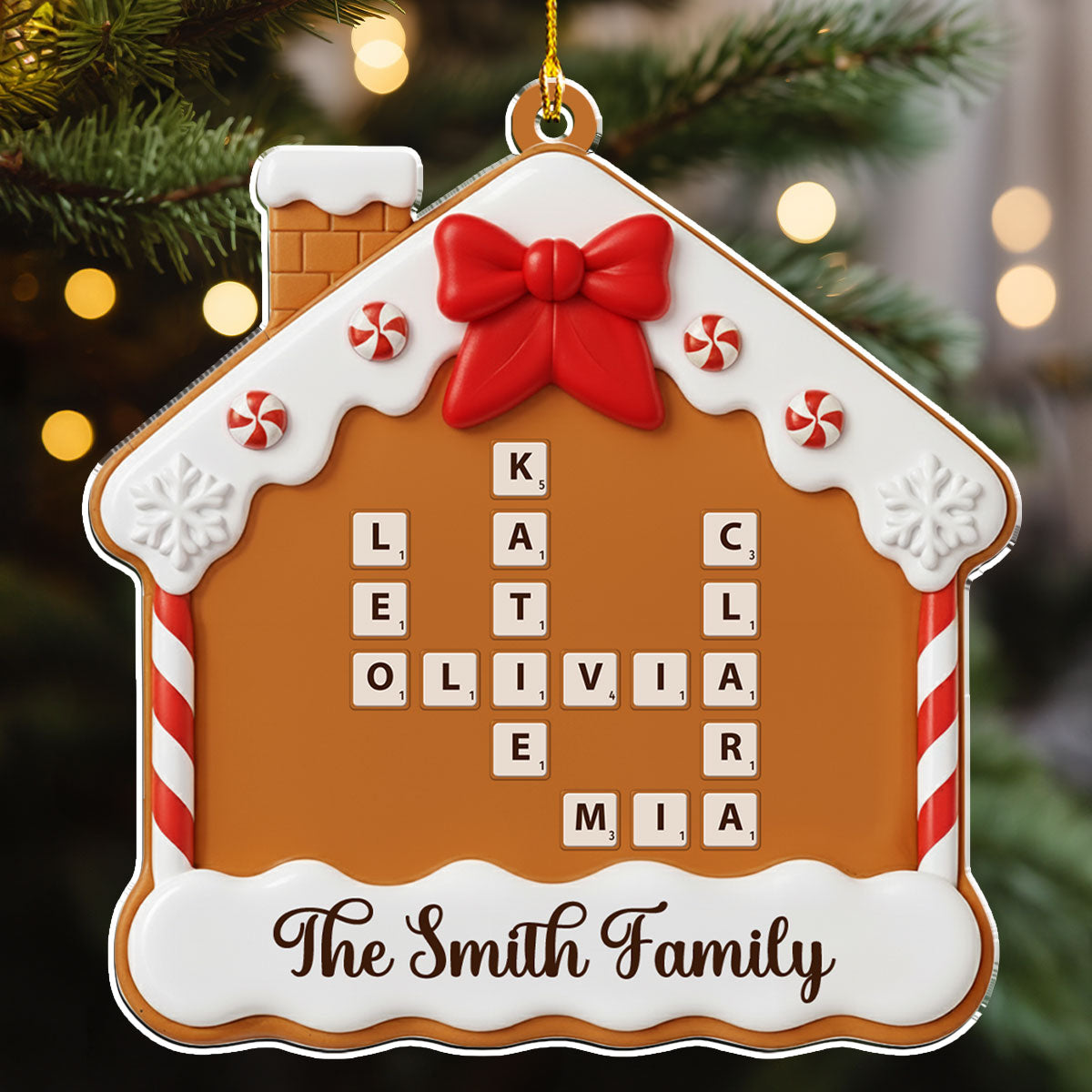 Custom Family Ornament, Christmas Gift for Family Members •  Home Sweet Cake - Personalized Acrylic Ornament