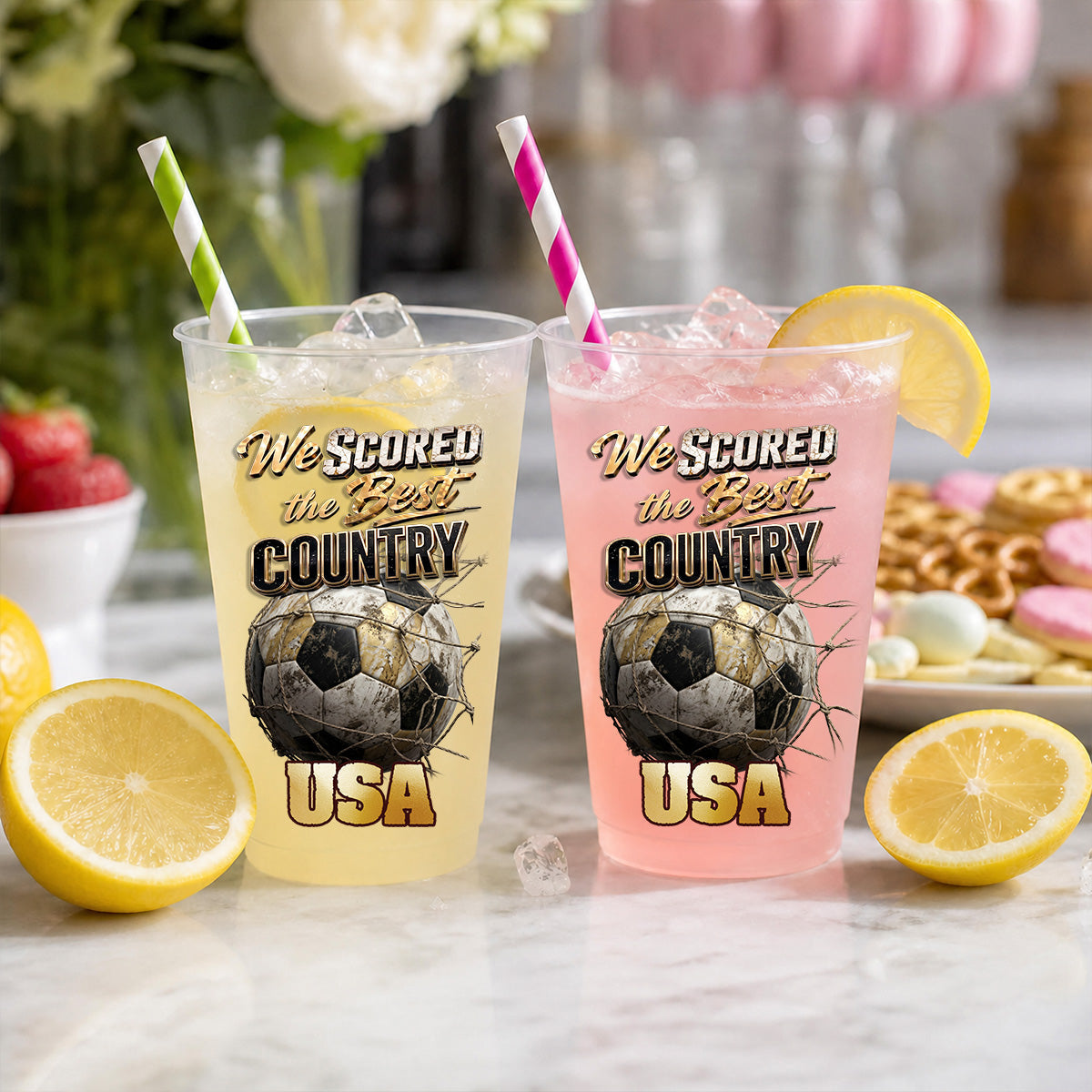 We Scored The Best Country - Personalized Frosted Cup