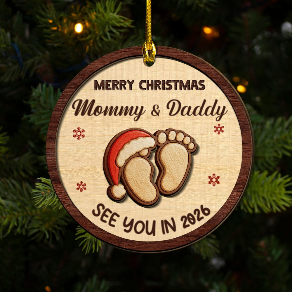 Custom Family Ornament, Christmas Gift for Family Members •  We Are Expecting You - Personalized 2-Layered Wood Ornament