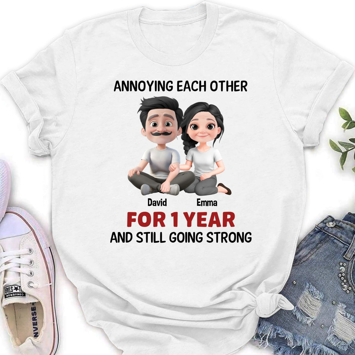 Custom Christmas Anniversary Keepsake Gifts For Husband • Annoying Each Other Couple - Personalized Shirt