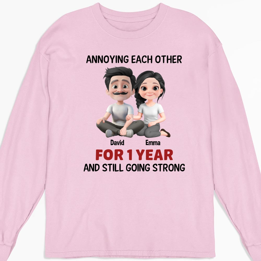 Custom Christmas Anniversary Keepsake Gifts For Husband • Annoying Each Other Couple - Personalized Shirt