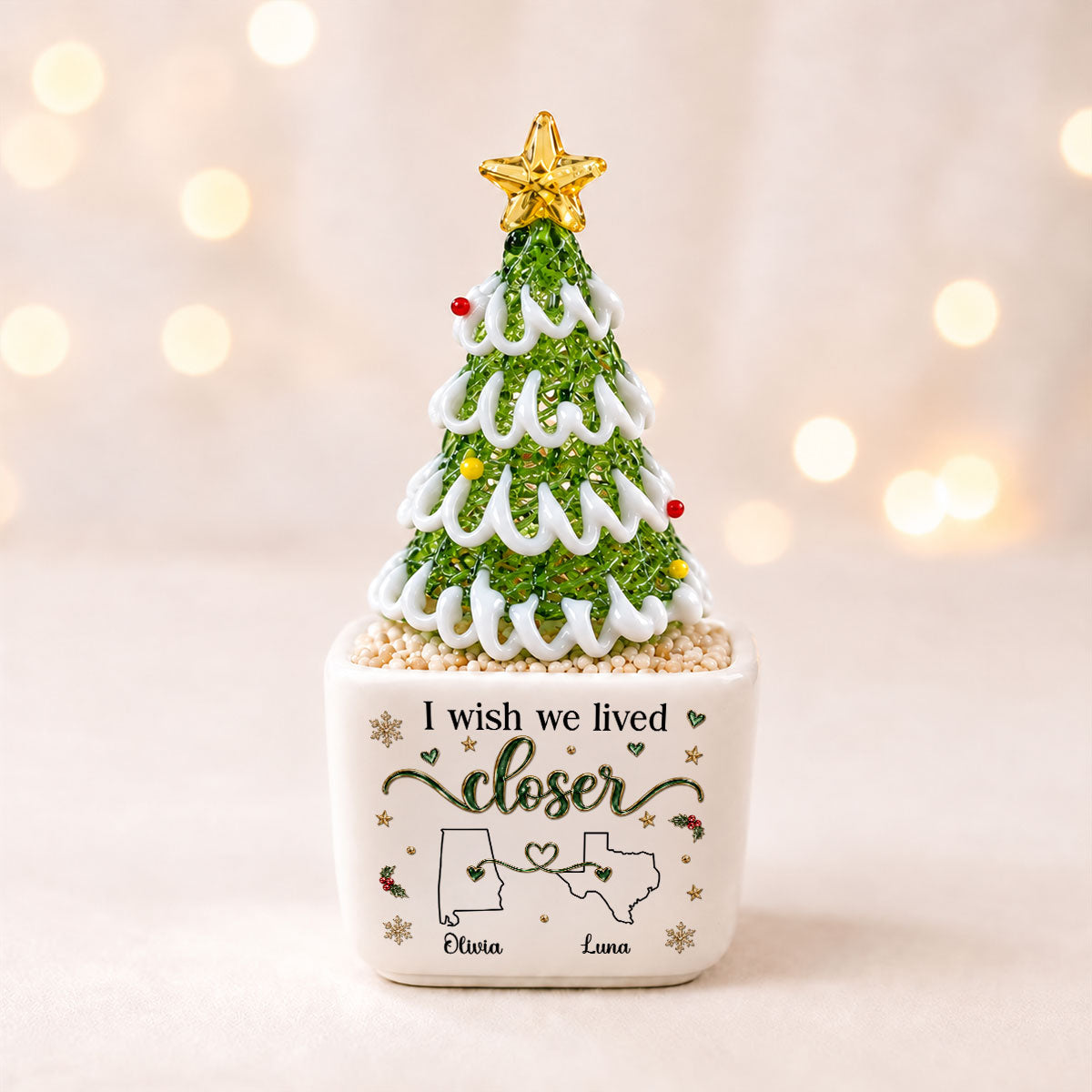 Live Closer - Personalized Glass Christmas Tree