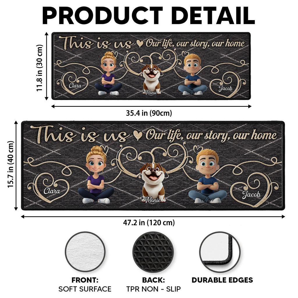 Custom Family Name Rug, Housewarming Birthday Gift For Family Members • Home Sweet Home - Personalized Runner Rug