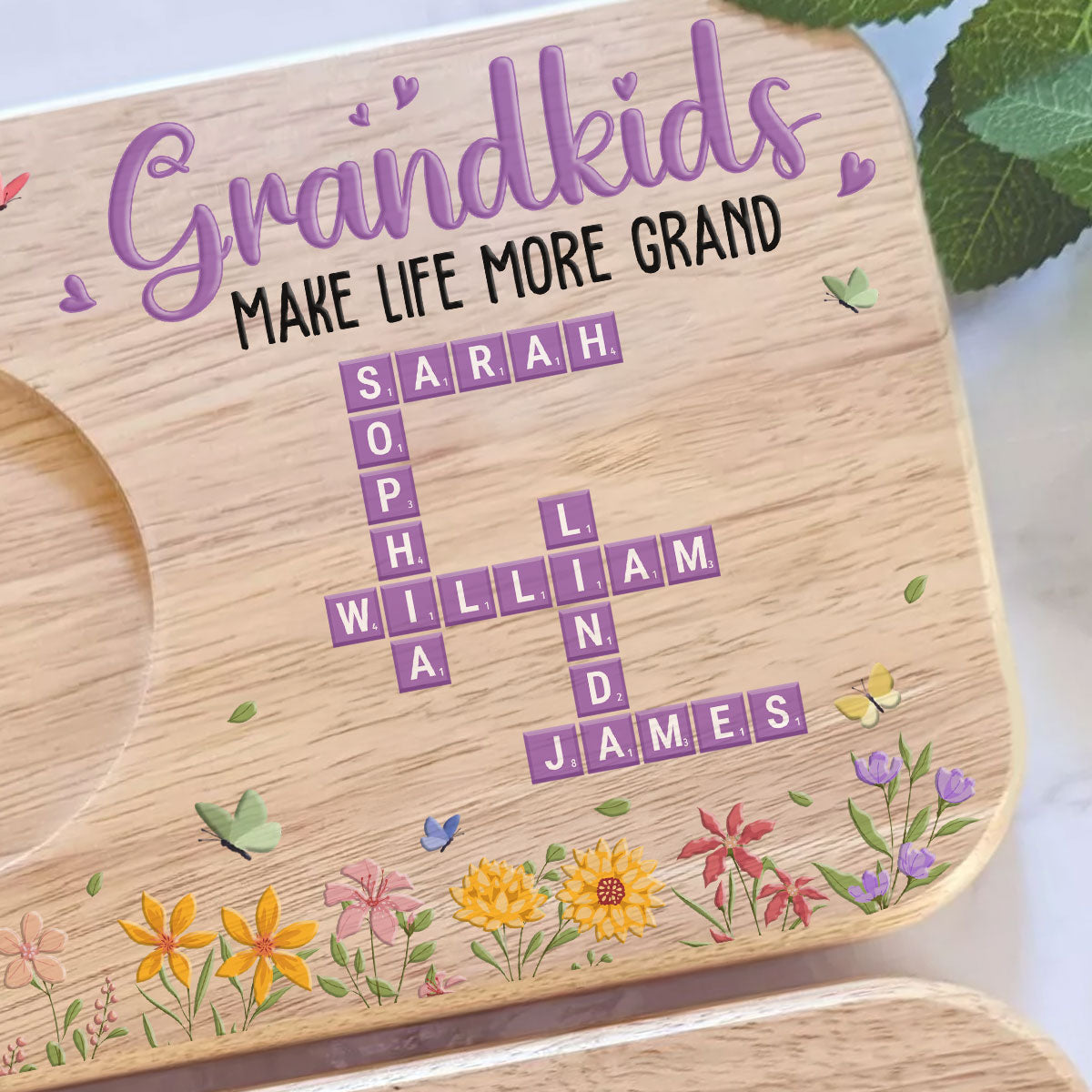 Grandkids Make Life More Grand - Personalized Wooden Treat Board