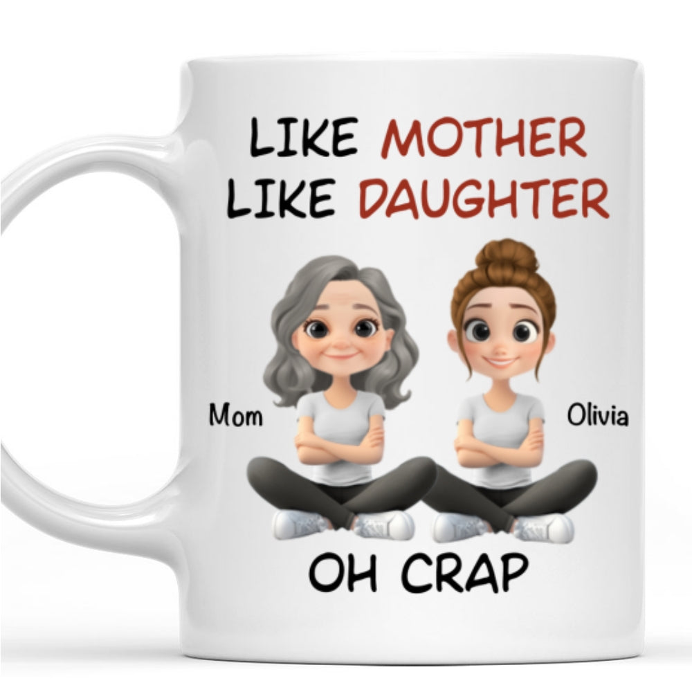 Custom Christmas & Birthday Gift for Daughter • Like Mother Like Daughter Cartoonized - Personalized Coffee Mug