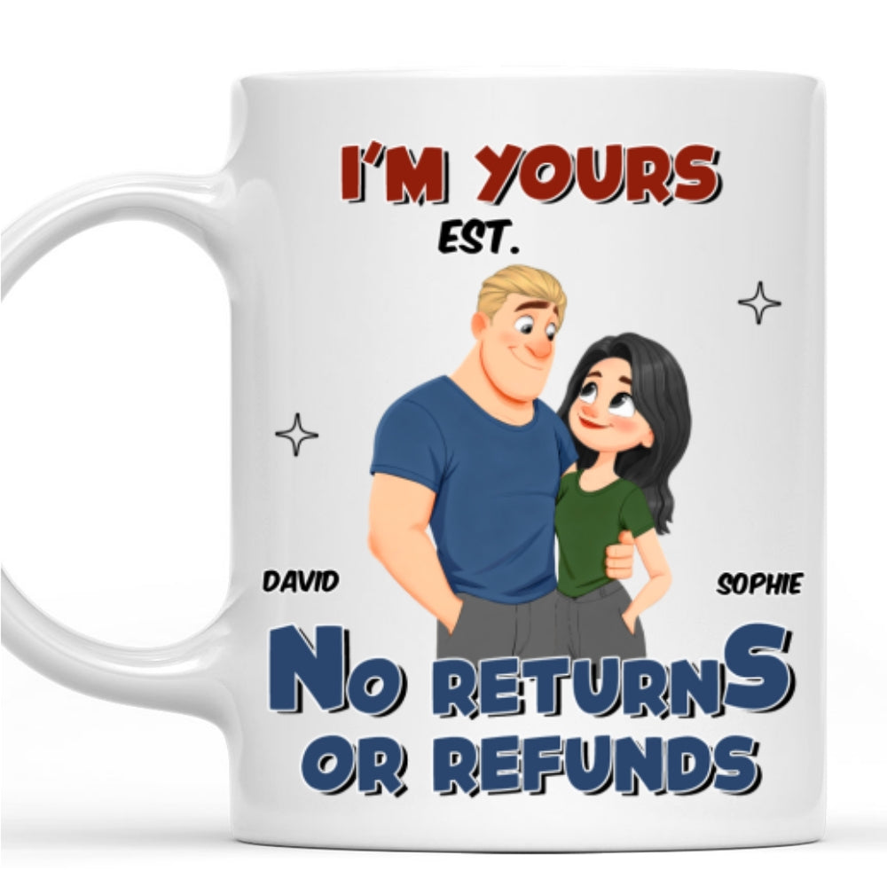 Custom Anniversary Keepsake Gifts For Couple • No Refund Cartoon - Personalized Coffee Mug