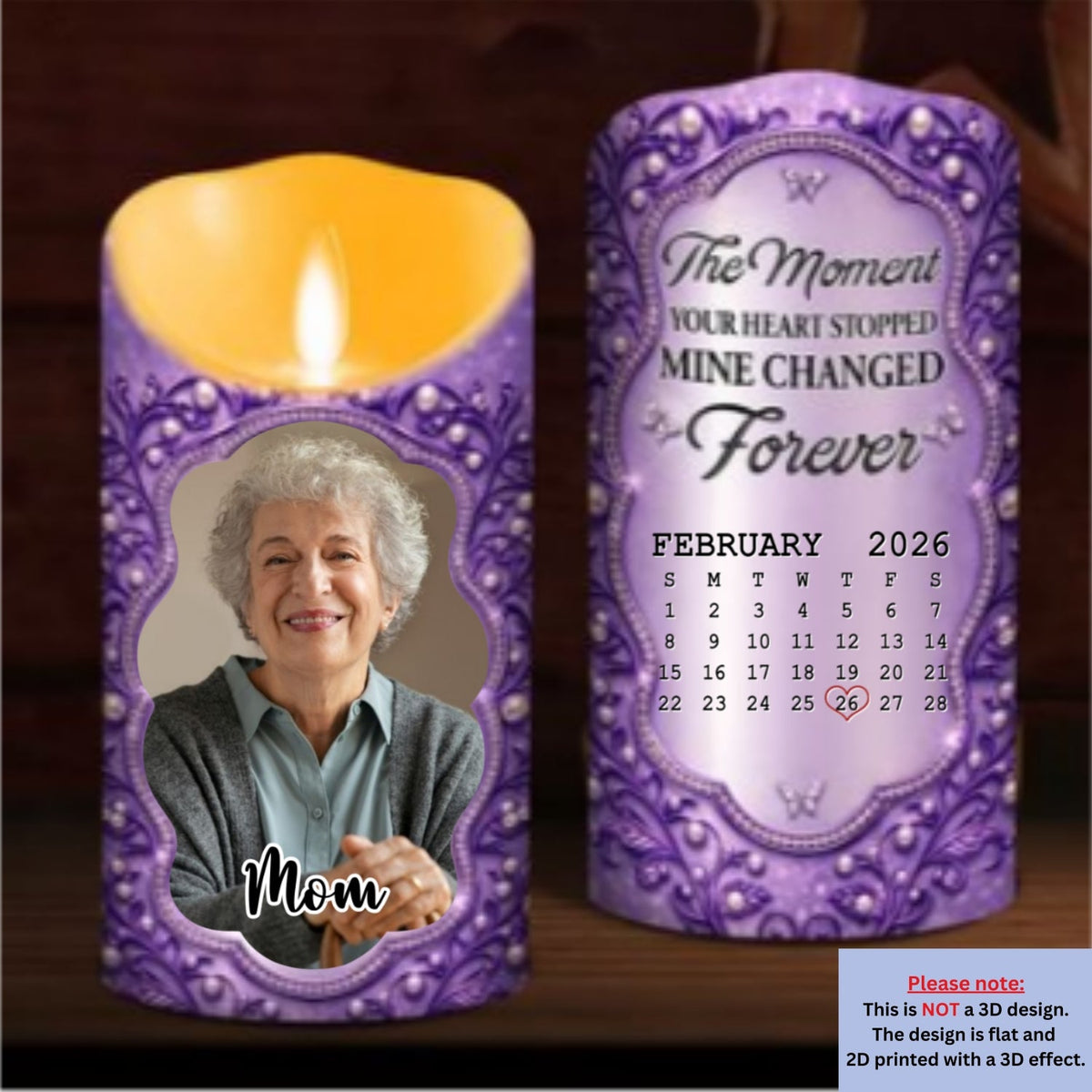 Mine Changed Forever Mom - Personalized LED Candle