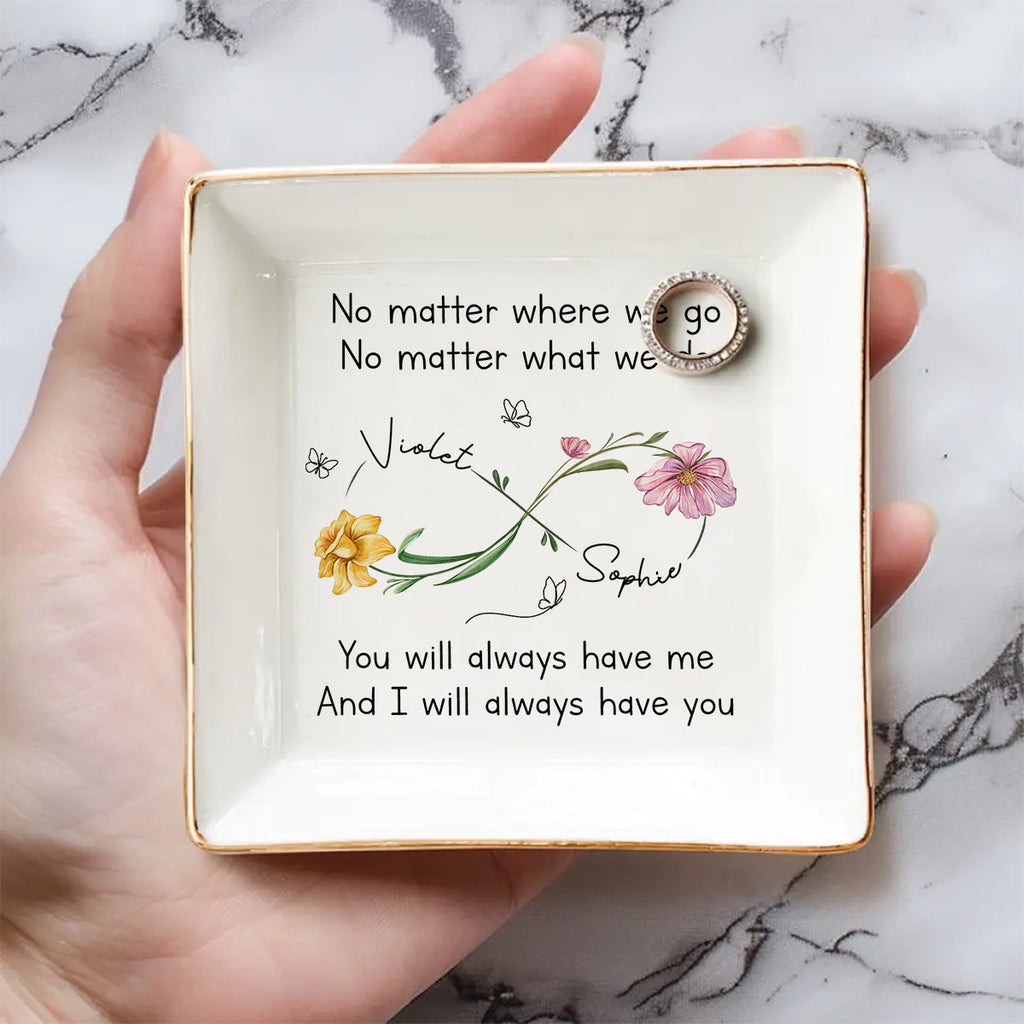 Custom Bestie Trinket Dish, Birthday Christmas Gift For Best Friend • Bestie Always Have You - Personalized Jewelry Dish
