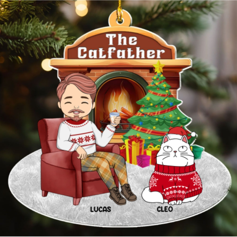 Custom Keepsake Christmas Ornament •  Catparent Christmas - Personalized Acrylic Ornament