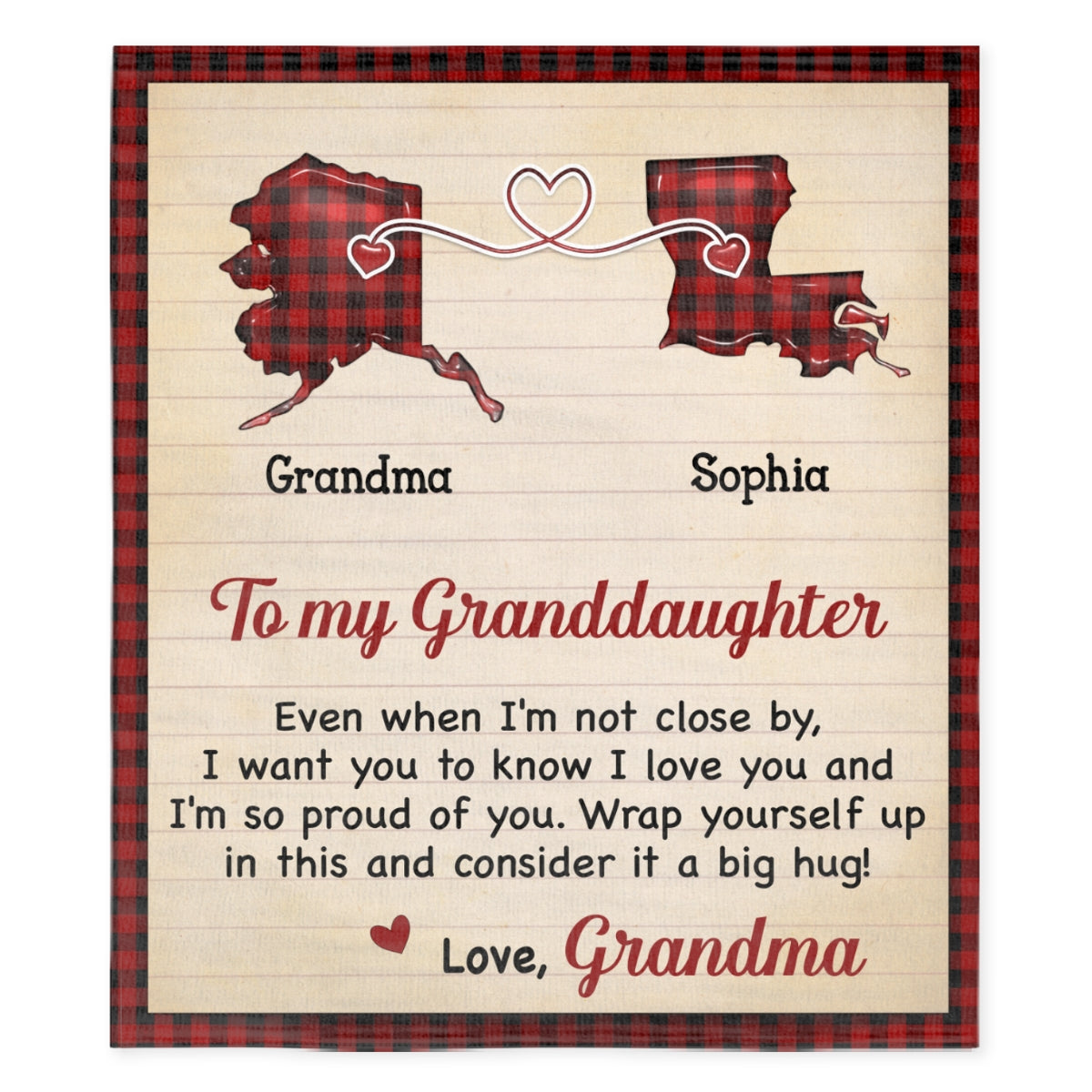 Big Hug Long Distance Gift - Personalized Fleece Blanket