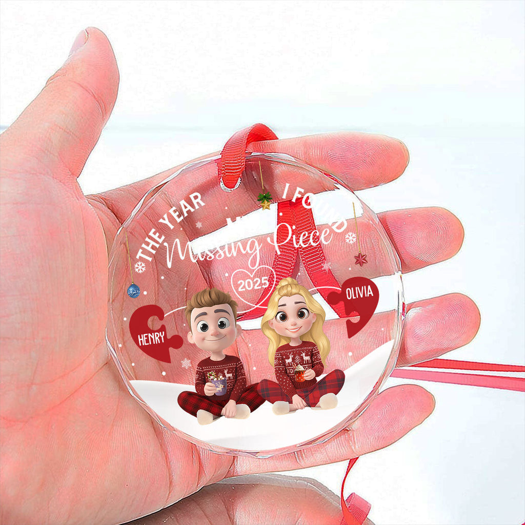 Custom Keepsake Christmas Ornament •  Missing Piece Was Found - Personalized Glass Ornament
