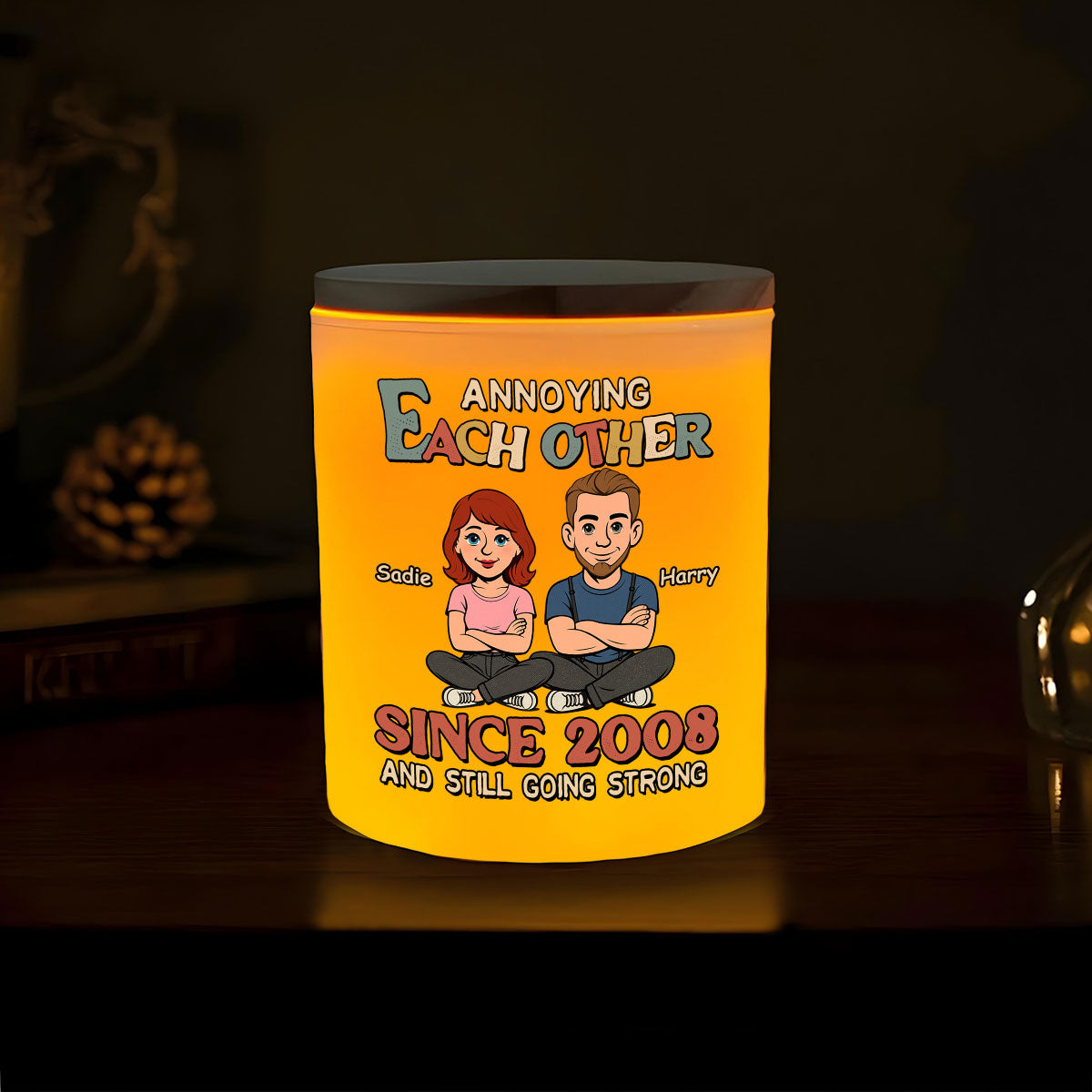 Love You Forever - Personalized Glass Jar With LED Candle