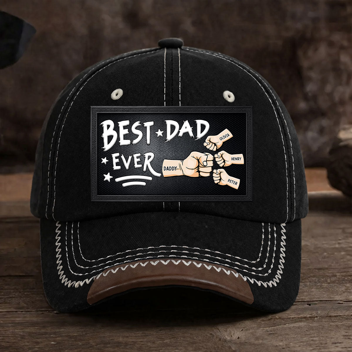 Best Daddy Ever - Personalized Vintage Soft Baseball Cap