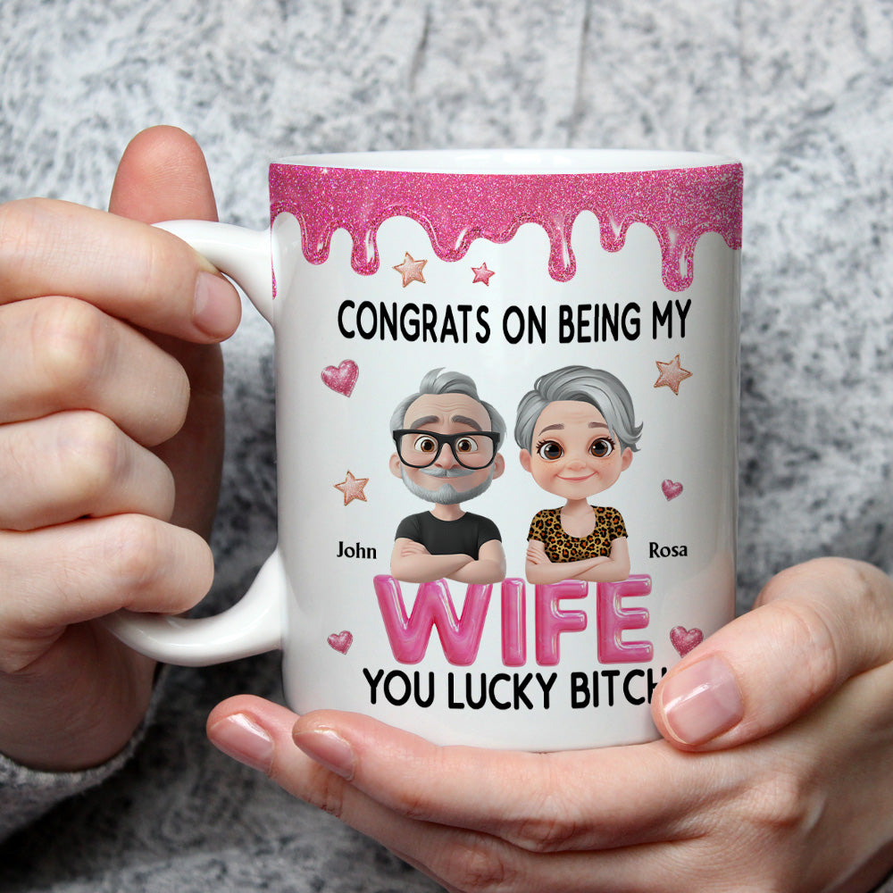 Custom Anniversary Keepsake Gifts For Couple • Congrats My Wife - Personalized Coffee Mug